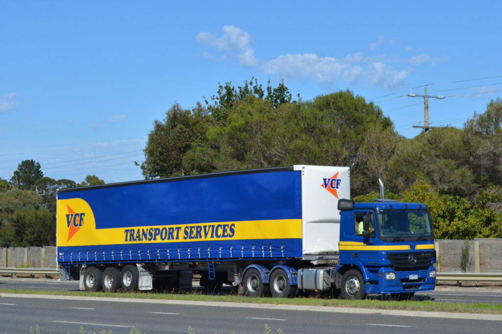 VCF Transport Services truck on the road
